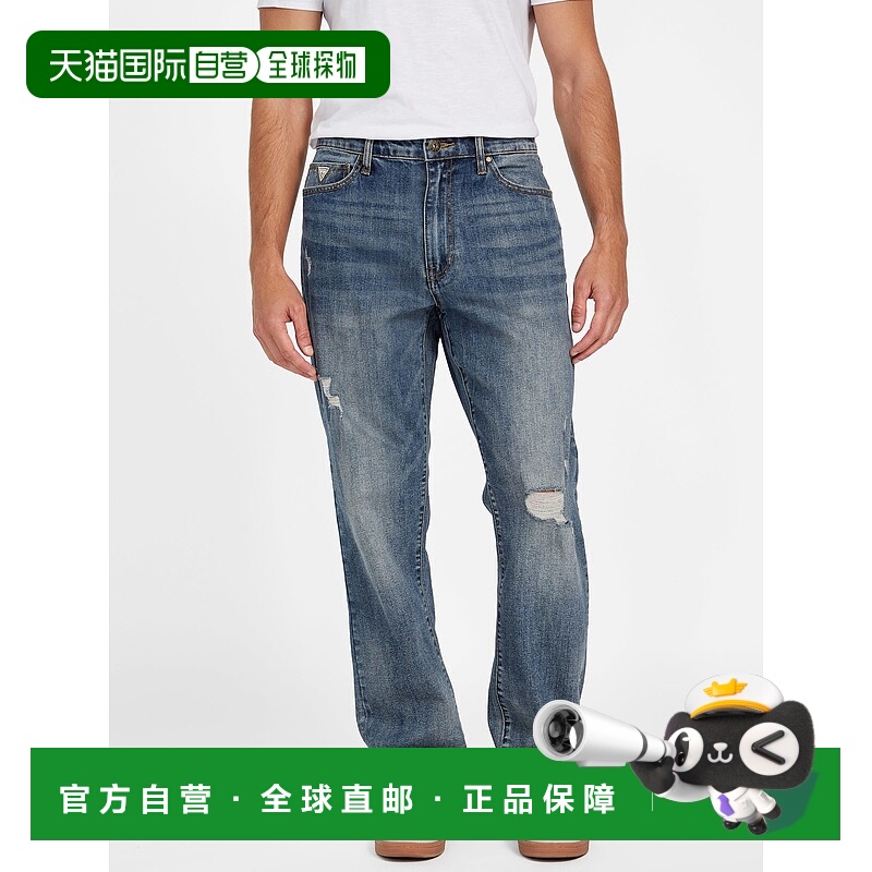 自营guessJeffery Loose Fit Denim Jeans - medium destroyed 美