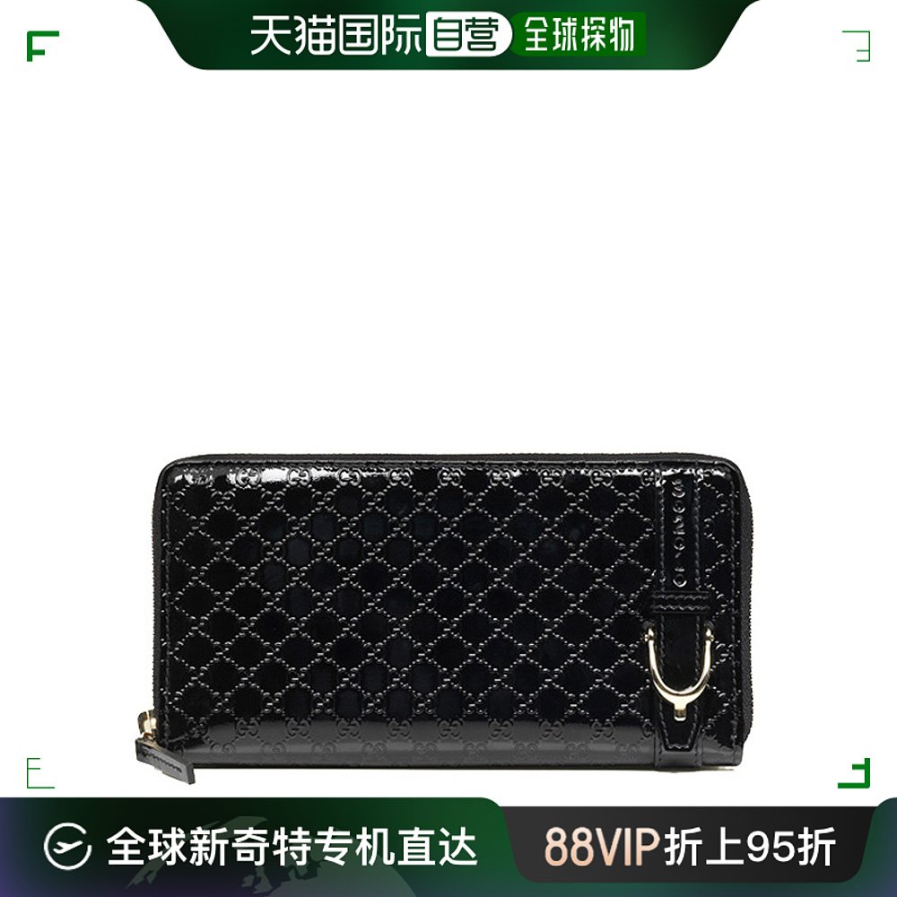 【99新未使用】香港直发GUCCI 古驰 黑色漆皮女士钱包 309758 AV1