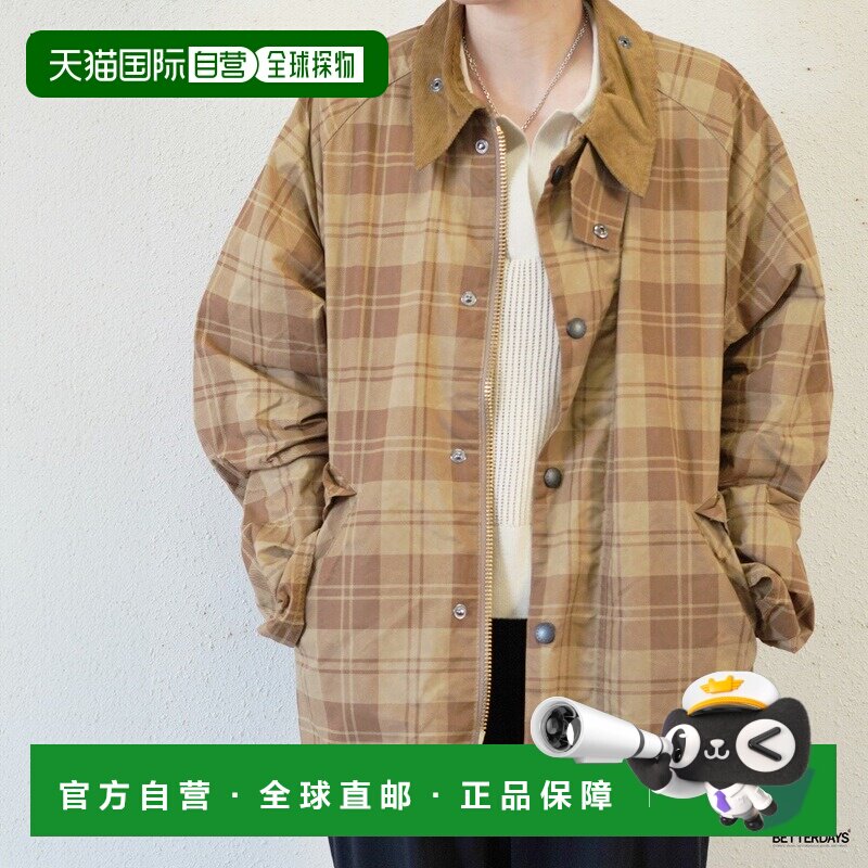 日本直邮Barbour Transport 男女同款 无蜡 格纹 短款外套夹克 MC