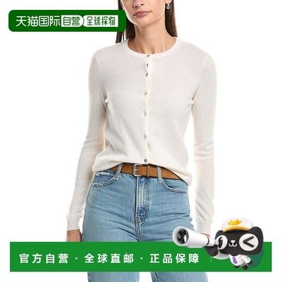 自营incashmere羊绒开襟羊毛衫-白色 美国奥莱直发开衫