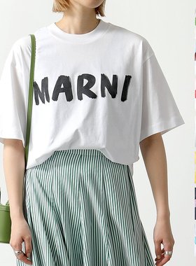 MARNI T恤 THJET49EPH USCS11 女式 Marni 刻字印花中袖超大 T 色