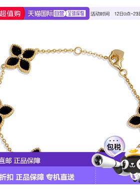 自营 savvy cie jewels18K金纯银花朵手链-黑色 美国奥莱直发