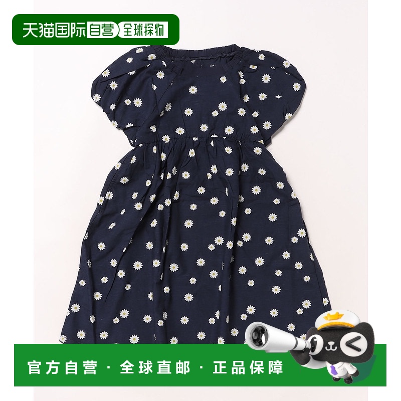 1小时内可退 日本直邮apres les cours 儿童花卉图案泡泡袖连衣裙