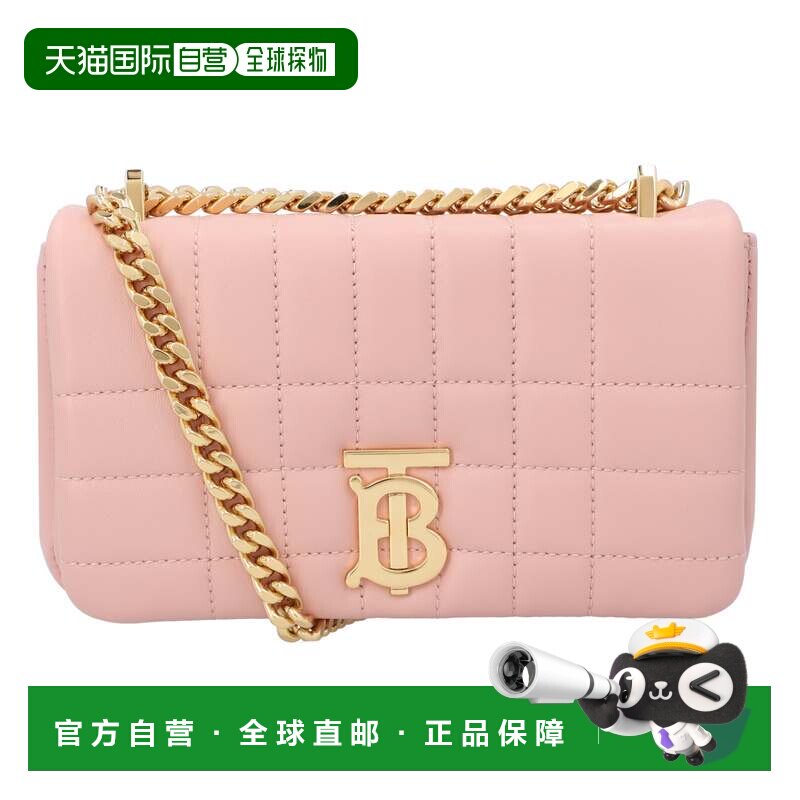 自营 Burberry绗缝皮革Lola迷你包-粉红色 美国奥莱直发斜挎包
