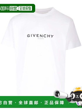 香港直邮GIVENCHY 男士T恤 BM71533Y6B100 AW2024 白色 logo圆领T