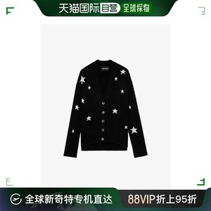 香港直邮潮奢 Zadig & Voltaire 女士Mirka 星星图案羊绒开襟衫