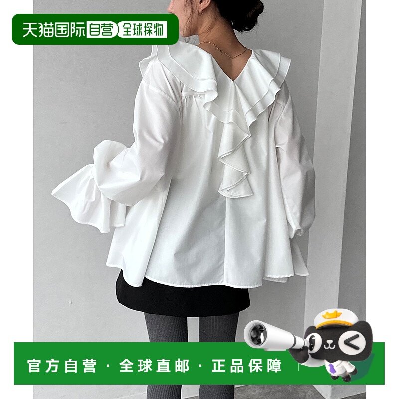 1h可退 日本直邮NOGLE 女装 2way立体双层领 花边蕾丝衬衫 NG25AW