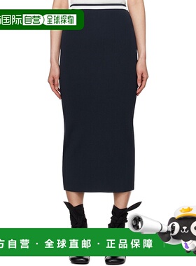 1h可退 香港直邮潮奢 Staud 女士 海军蓝 & 白色 Karina 半身裙 R