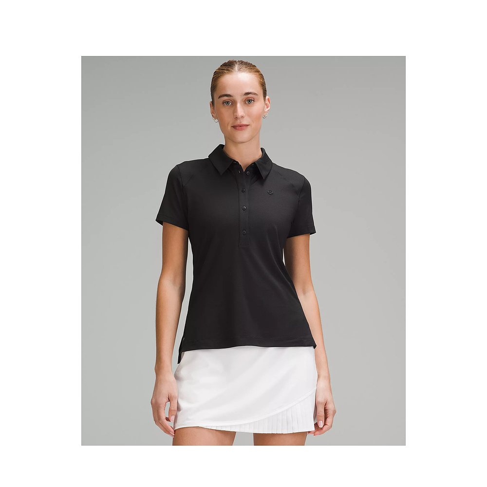 日潮跑腿Lululemon露露乐蒙 直下摆快干短袖 Polo 衫 Black 0 pro