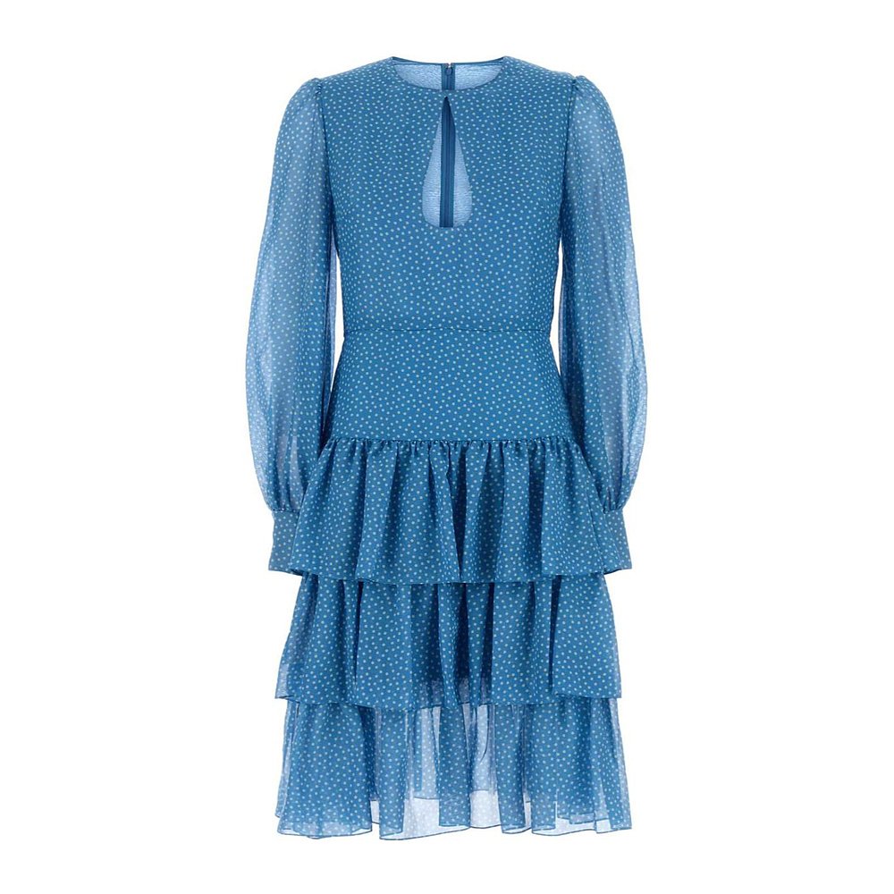 VALENTINO 女士连衣裙 BVADC69B7DEP SS2025 蓝色 长袖连衣裙