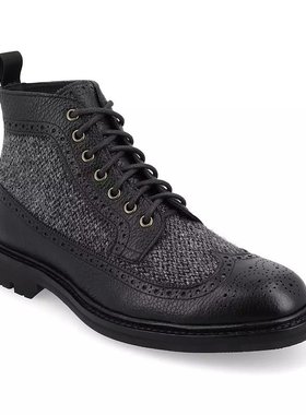 美国直邮Taft 男士 Boston 长翼靴 黑色 时尚百搭舒适真皮靴