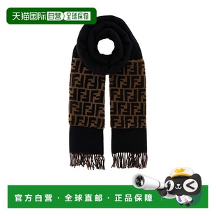 高级感正品 香港直邮Fendi 保暖 FXT276A2OH潮流时尚 徽标图案围巾