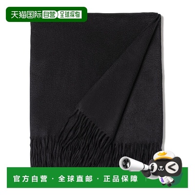 自营sofiacashmere Woven Cashmere Fringed Throw - black 美国