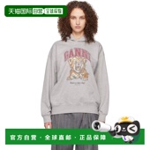 香港直邮潮奢 连帽衫 GANNI 女士 1h可退 Tiger 甘尼 灰色 A1060