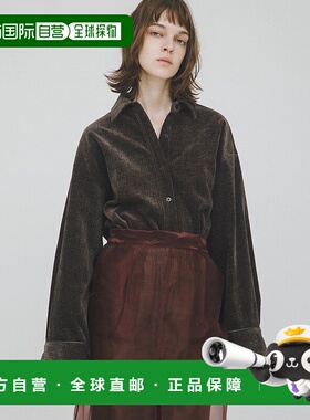 1h可退 日本直邮LAATO 女装 微光泽垂感 舒适宽松半开襟衬衫 WBA7