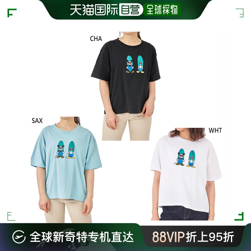 日本直邮 Ocean Pacific 女式米奇合作 T恤灰色蓝灰色 Ocean Paci 运动服/休闲服装 运动T恤 原图主图