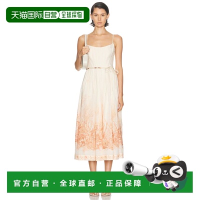 1h可退 香港直邮ZIMMERMANN 女士 Wanderlust 束腰中长连衣裙 688