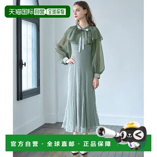 洋装 女士蕾丝与纱网拼接两用领口鱼尾长款 日本直邮GIRL 1h可退