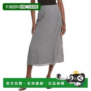 美国奥莱直发半身裙a字裙 灰色 自营EILEEN FISHER亚麻裹裙