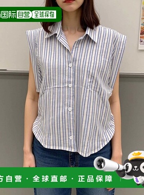 1h可退 日本直邮LOCUST 女装 随性条纹无袖衬衫 日常百搭 纯棉亲