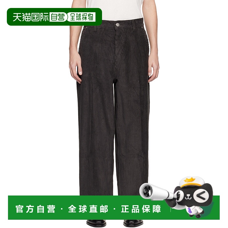 香港直邮Ami Paris 男士 灰色 Cotton Large Fit 长裤 H25HTR830C