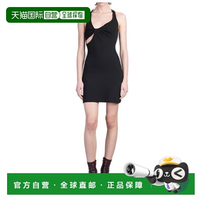 1h可退 香港直邮潮奢 Courreges 女士 黑色 Twist 90's Rib 连衣