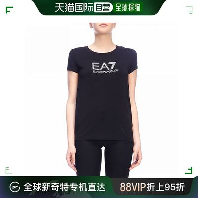 香港直邮EMPORIO ARMANI 女士黑色棉质T恤 3GTT17-TJ12Z-1200