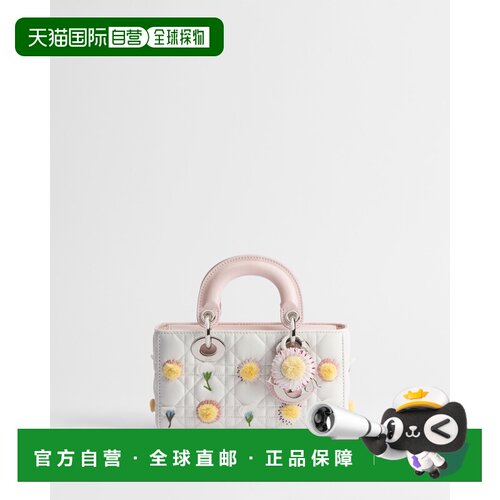 自营欧洲直邮Dior迪奥 Lady D-Joy Mini女士藤格纹多色刺绣手拿包