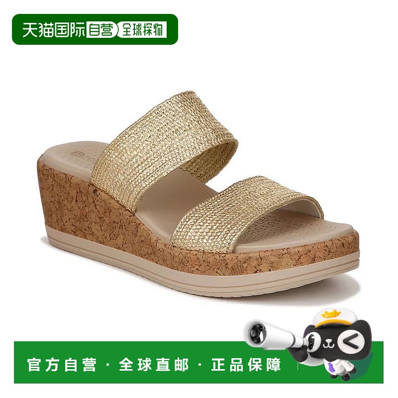自营Bzees Resort I4178F1900 Sandals WoGold Slip On Wedge Hee