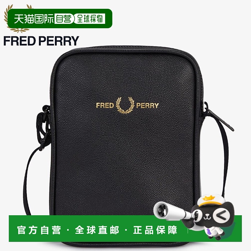 日本直邮Fred Perry 苏格兰纹皮革侧包 L1189 102（黑色）