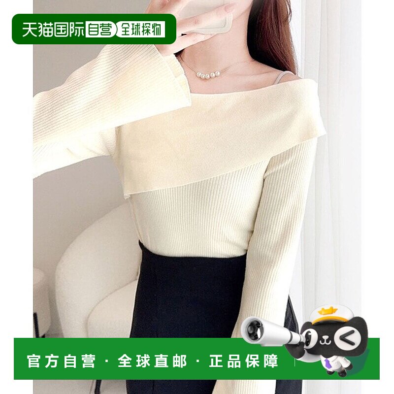 日本直邮Classical Elf 潮流美风格2WAY不对称露肩针织衫 C04519E