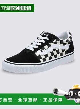 自营 Vans Ward VA3IUN5GX运动鞋女式黑白格子帆布滑冰鞋-黑色 美