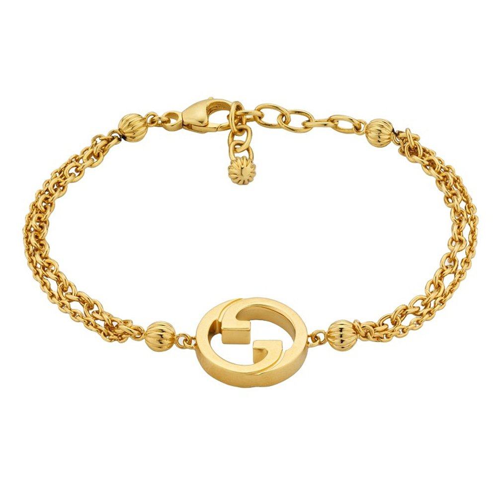 GUCCI/古驰 23新款BLONDIE女士金色双G链条搭扣金属手链
