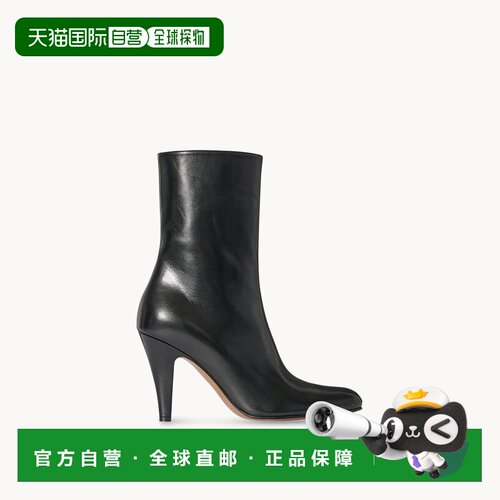 自营欧洲直邮THE ROW Ornella女士黑色皮革短靴