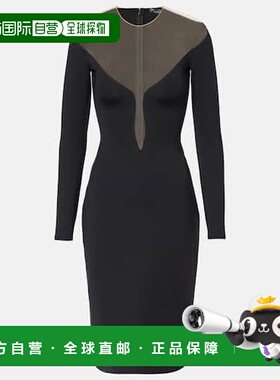 1h可退 香港直邮Mugler 穆勒 女士 深V迷你连衣裙 black黑色 舒适