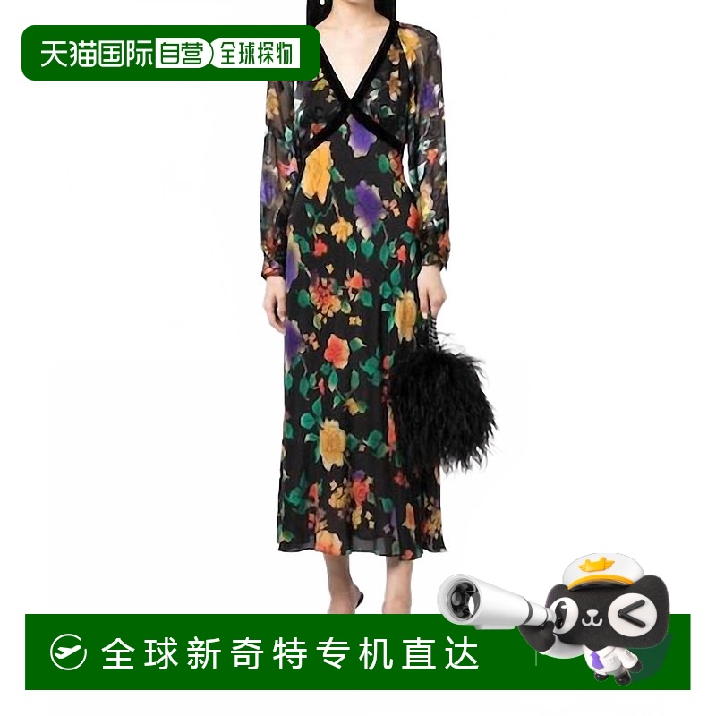 自营 rixoAyla丝绒迷笛连衣裙，黑色 【美国奥莱】直发