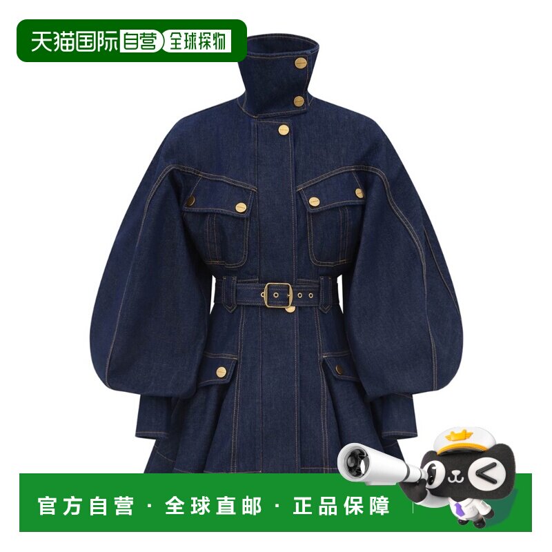 1h可退 香港直邮Zimmermann Luna 牛仔工装迷你连衣裙 7723DS261