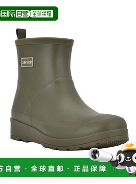 自营Calvin Klein Illea Boots Women's Dark Green Round Toe An