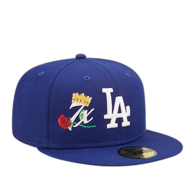 自营New Era 59Fifty MLB 洛杉矶道奇队皇冠 7X 冠军蓝色贴合帽子
