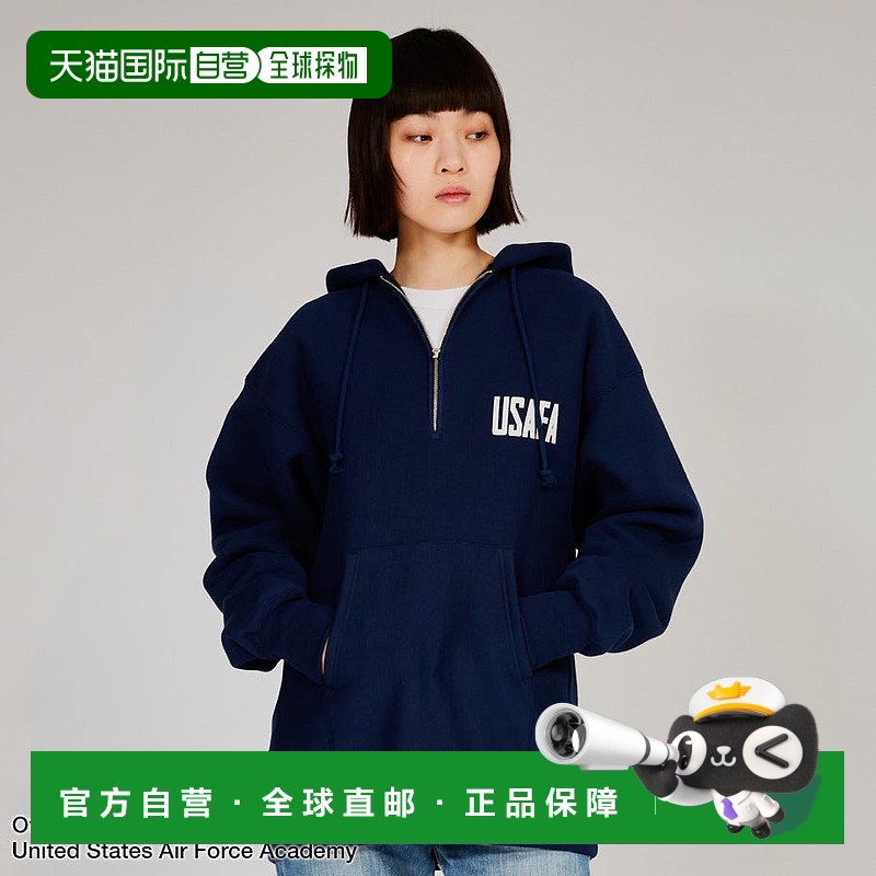 日本直邮Champion Reverse Weave FW24 字母印花半拉链连帽长袖卫