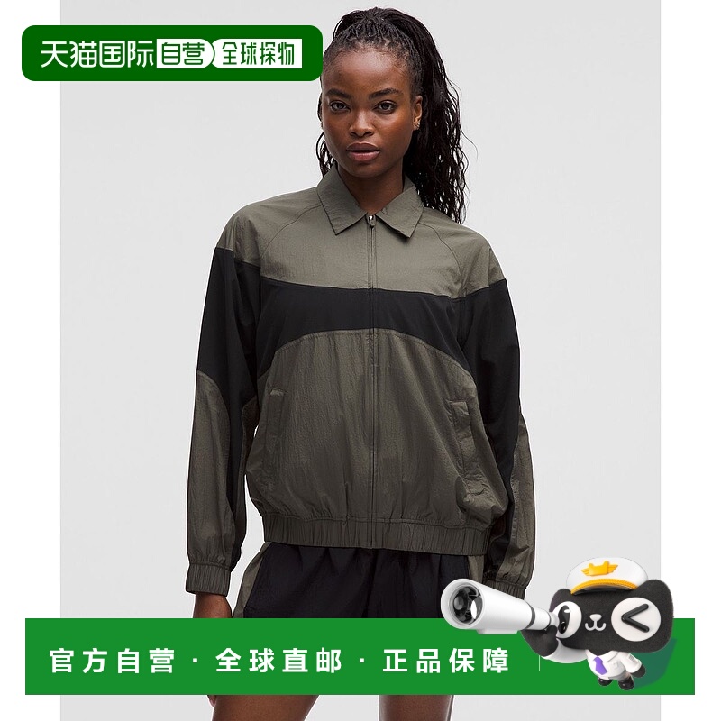 韩国直邮lululemon 30% ▼ 尼龙拼色立领夹克 *SOTM - ARMG/BLK