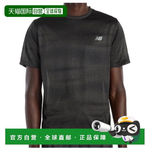 1h可退 香港直邮NEW BALANCE 男士T恤 2168583BLACKGREY CO 黑色
