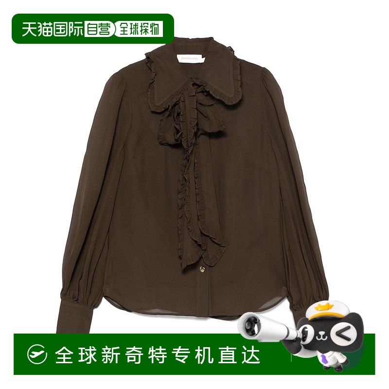 1h可退 香港直邮ZIMMERMANN 女士衬衫 4022TS251ESPR SS2025 褐色
