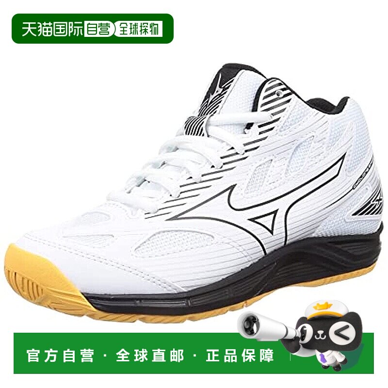 【日本直邮】Mizuno美津浓 排球鞋 室内宽轻 白黑银27cm2E V1GA23