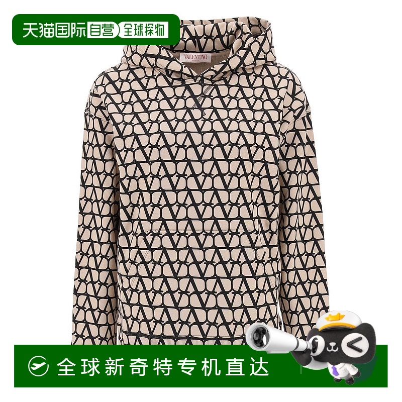 香港直邮潮奢 Valentino 华伦天奴 女士 徽标连帽卫衣 3B3MF21X82
