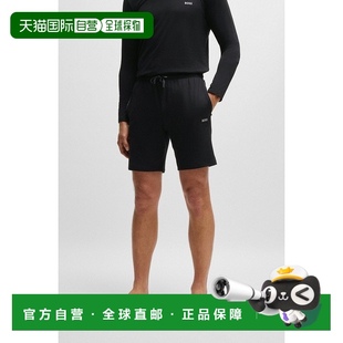 新款 自营欧洲直邮HUGO 刺绣标志弹力棉短裤 BLACK BOSS雨果BOSS