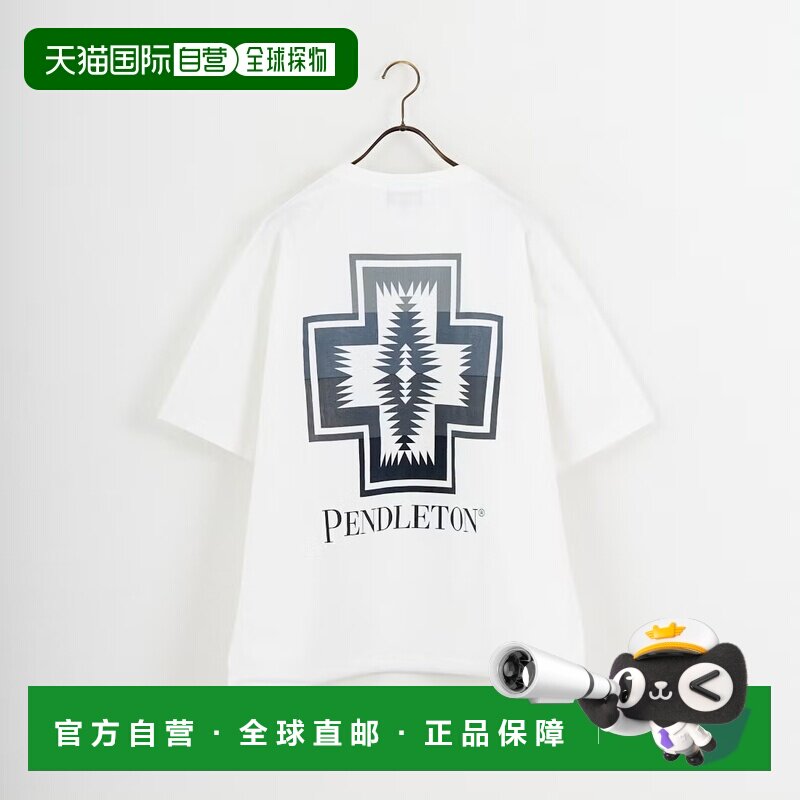 1h可退 日本直邮PENDLETON 女士 宽松落肩背印T恤（原住民风渐变+