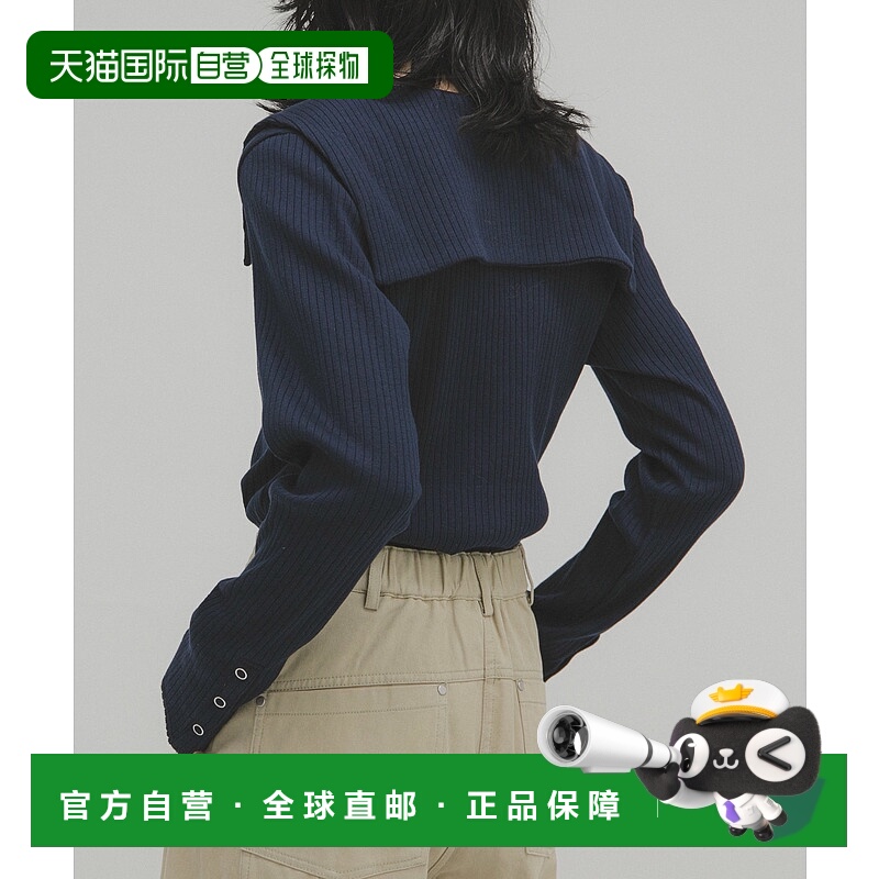 1h可退 日本直邮KBF 女装 简约螺纹修身女衫 菠萝扣开袖设计 KBA7