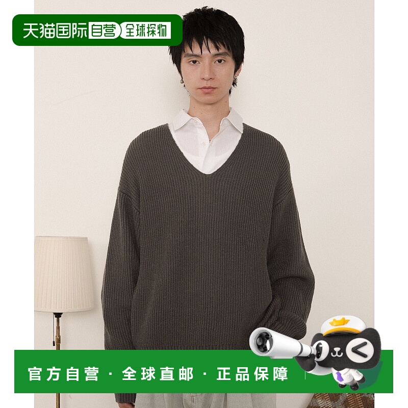 1h可退 日本直邮LUCY 男女同款 V领针织衫 肘部贴片设计 LU25AU10