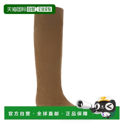 1h可退 香港直邮Staud 女士 Wally 绒面革及膝靴子 brown棕色 舒